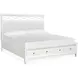 Springhouse Whisper White and Gray King Upholstered Storage Panel Bed