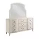 Harmony Eggshell 9 Drawer Emelie Dresser with Arched Angeline Mirror