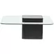 Donora Clear Glass and Obsidian Square Glass Top Cocktail Table