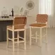 Reid Sand Vegan Leather Upholstered Bar Chair Set of 2