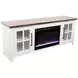 Providence White and Bourbon 66" TV Stand with Fireplace
