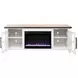 Providence White and Bourbon 66" TV Stand with Fireplace