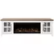 Providence White and Bourbon 83" TV Stand with Fireplace