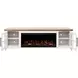 Providence White and Bourbon 83" TV Stand with Fireplace
