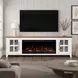 Providence White and Bourbon 83" TV Stand with Fireplace
