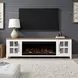 Providence White and Bourbon 83" TV Stand with Fireplace