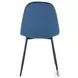 Pebble Blue Velvet And Black Steel Chair Set of 2