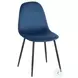 Pebble Blue Velvet And Black Steel Chair Set of 2