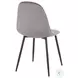 Pebble Grey Velvet And Black Steel Chair Set of 2
