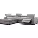 Perla Light Gray Premium Leather Power Reclining LAF Sectional