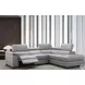 Perla Light Gray Premium Leather Power Reclining RAF Sectional