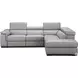 Perla Light Gray Premium Leather Power Reclining RAF Sectional