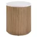 Colvin White and Toffee Round Marble Top End Table