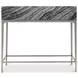Linea Black Forest Marble And Textured Graphite Metal Nightstand
