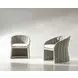 Salinas Nordic Gray and White Performance Fabric Outdoor Arm Chair