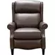 Philadelphia Ashford Walnut Leather Triple Power Recliner with USB Charging and Nailhead Trim