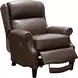 Philadelphia Ashford Walnut Leather Triple Power Recliner with USB Charging and Nailhead Trim