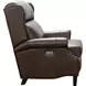 Philadelphia Ashford Walnut Leather Triple Power Recliner with USB Charging and Nailhead Trim