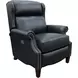 Philadelphia Shoreham Blue Leather Triple Power Recliner with USB Charging and Nailhead Trim