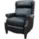 Philadelphia Shoreham Blue Leather Triple Power Recliner with USB Charging and Nailhead Trim