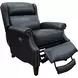 Philadelphia Shoreham Blue Leather Triple Power Recliner with USB Charging and Nailhead Trim