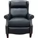 Philadelphia Shoreham Blue Leather Triple Power Recliner with USB Charging and Nailhead Trim