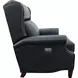 Philadelphia Shoreham Blue Leather Triple Power Recliner with USB Charging and Nailhead Trim