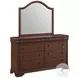 Stark Cherry 8 Drawer Dresser And Mirror