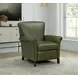Phoebe Dobbs Sage Leather Push Thru The Arms Recliner