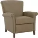 Phoebe Cashmere Taupe Leather Push Thru The Arms Recliner