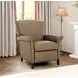 Phoebe Cashmere Taupe Leather Push Thru The Arms Recliner