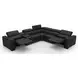 Picasso Black Leather 6 Piece Modular Power Reclining Sectional with USB Charging