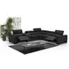 Picasso Black Leather 6 Piece Modular Power Reclining Sectional with USB Charging