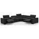 Picasso Black Leather 6 Piece Modular Power Reclining Sectional with USB Charging