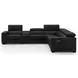 Picasso Black Leather 6 Piece Modular Power Reclining Sectional with USB Charging
