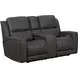 Pierce Homerun Dark Gray Leather Zero Gravity Power Reclining Living Room Set with Power Headrests and Lumbar