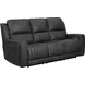 Pierce Homerun Dark Gray Leather 87" Zero Gravity Power Reclining Sofa with Power Lumbar and USB Charging