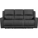 Pierce Homerun Dark Gray Leather Zero Gravity Power Reclining Living Room Set with Power Headrests and Lumbar