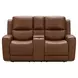 Pierce Homerun Cinnamon Leather Zero Gravity Power Reclining Living Room Set with Power Lumbar and USB Charging