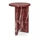 Grace Rosso Levante Round Marble Top Accent Table