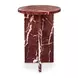 Grace Rosso Levante Round Marble Top Accent Table