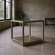 Glaze Gray Square Glass Top End Table