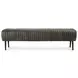 Endora Charred Olive Leather Upholstered Accent Bench