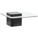 Donora Clear Glass and Obsidian Square Glass Top Cocktail Table