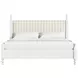 Haven Warm White King Upholstered Finial Poster Bed