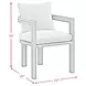 Fresca Dark Gray and Beige Outdoor Upholstered Dining Chair Set of 2