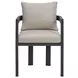 Fresca Dark Gray and Beige Outdoor Upholstered Dining Chair Set of 2