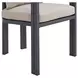 Fresca Dark Gray and Beige Outdoor Upholstered Dining Chair Set of 2