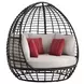 Fresca Beige Outdoor Upholstered Twin Egg Chair with 3 Pillows