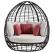 Fresca Beige Outdoor Upholstered Twin Egg Chair with 3 Pillows